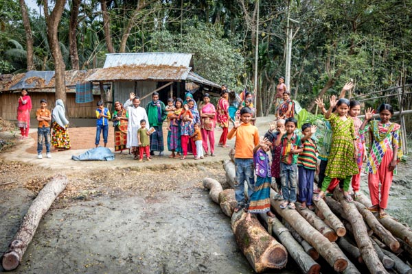 A village in Bangladesh on the Ganges Delta