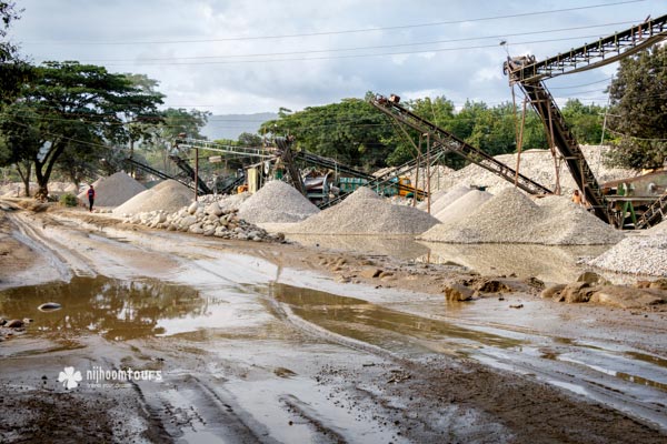 Stone crushing yards in Jaflong