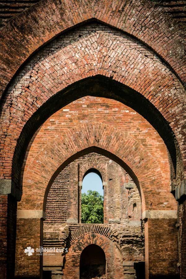 The interior of Darasbari Mosque in Gaur