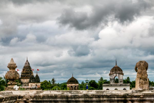 The skyline of Puthia Temple Village