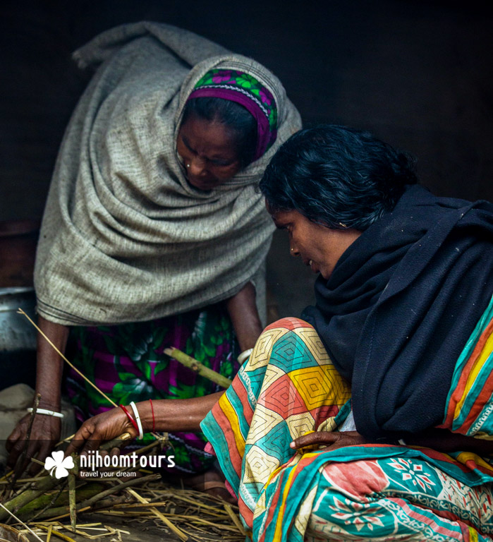 Women at a Santal tribal village in Bangladesh