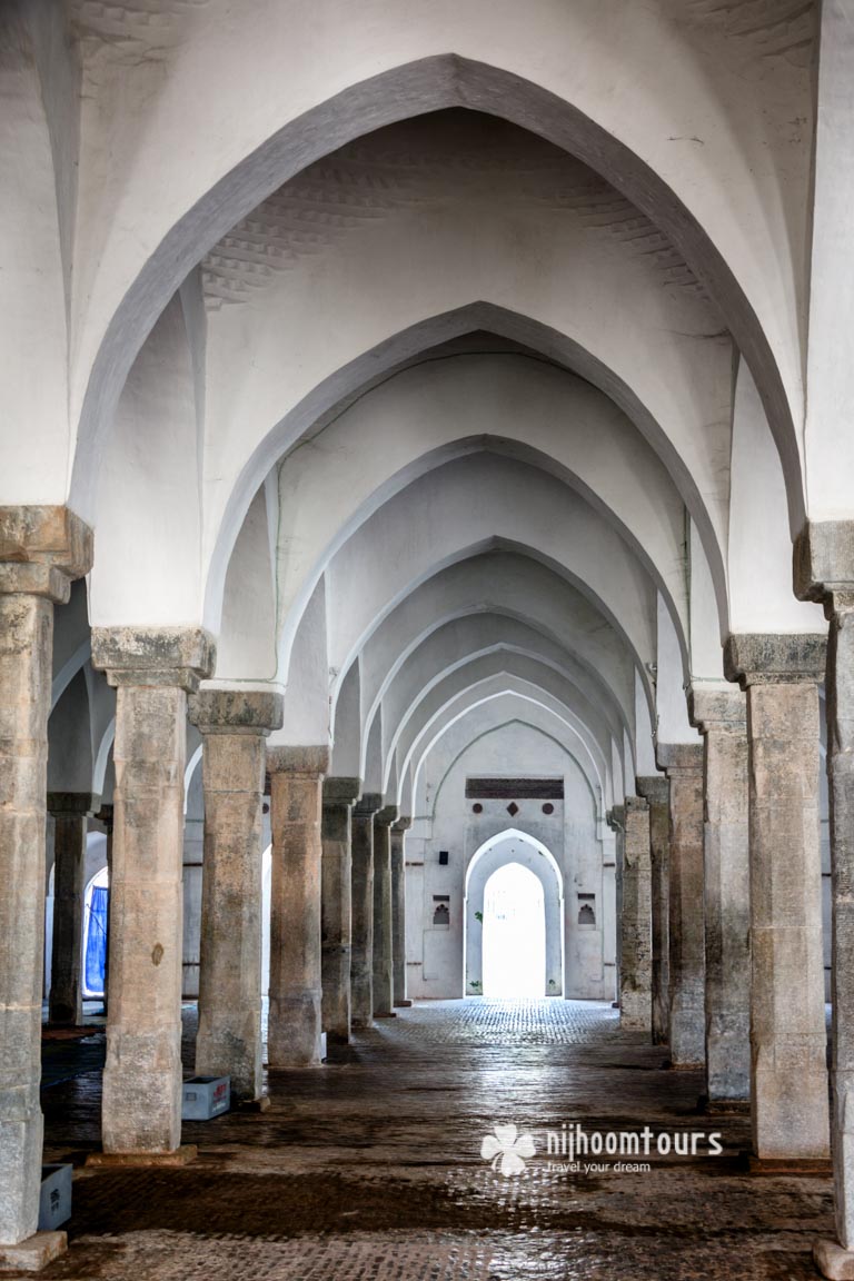 The interior of the Sixty Dome Mosque in Bagerhat