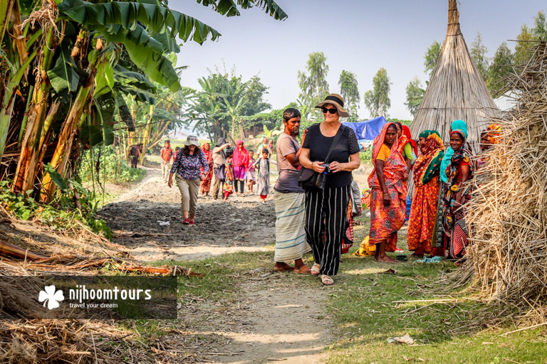 Visiting a river island in Bangladesh