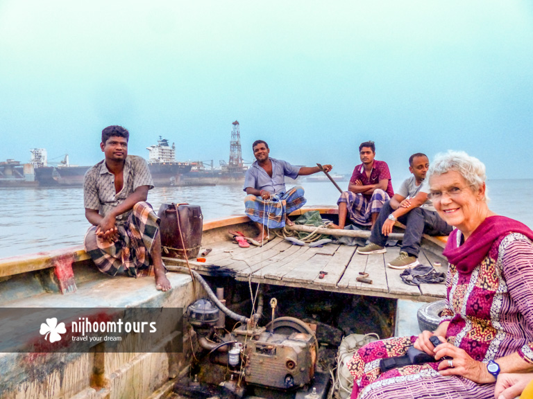 Visiting the ship breaking yards with a powered boat