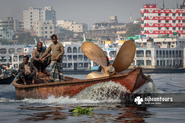 Sadarghat waterfront in Old Dhaka