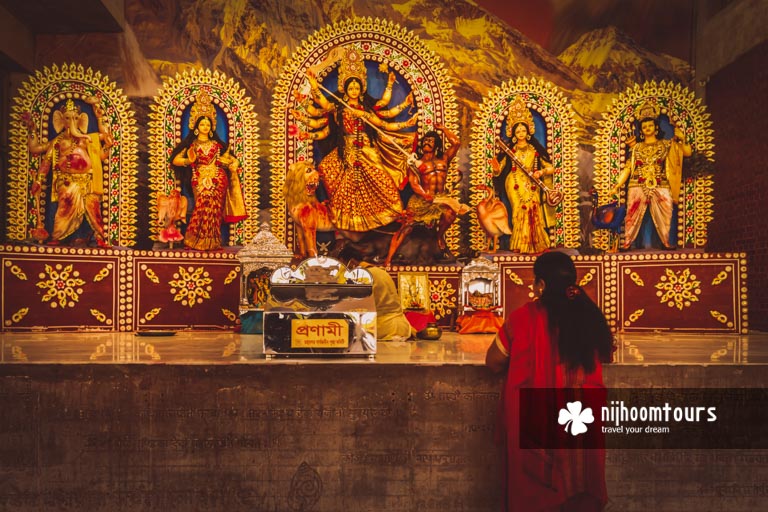 Photo of the deities at the Durga Temple inside Dhakeshwari Temple