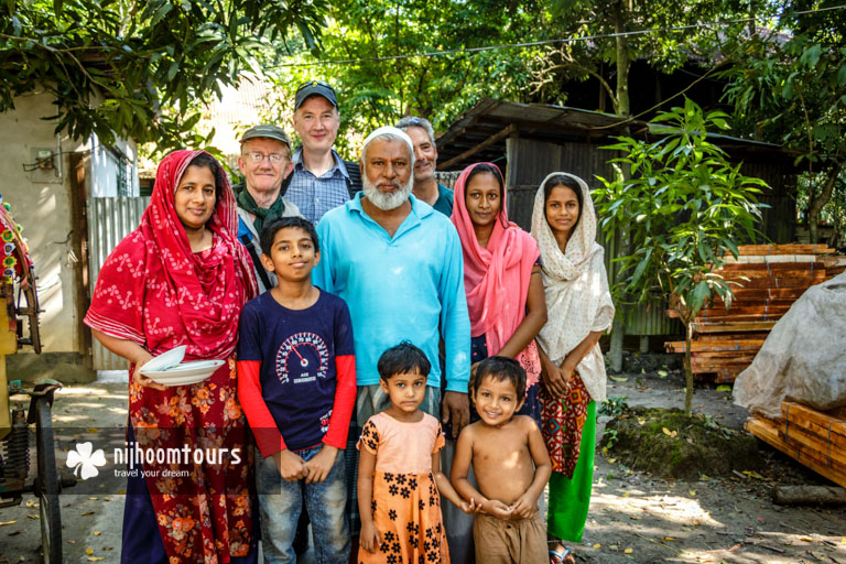 With the villagers in Barisal