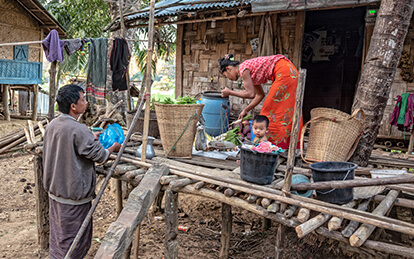 A photo of a Marma village in the Chittagong Hill Tracts Tour